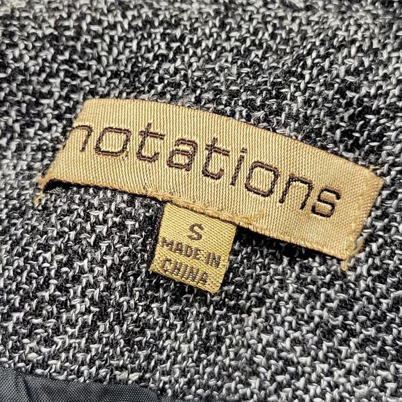 Notations Gray Charcoal Crop Jacket Preppy 3/4 Sleeves Button Up Women's Size S - Picture 4 of 10